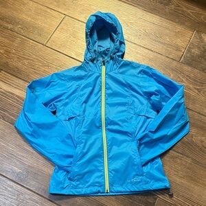 Eddie Bauer Blue Windbreaker Jacket with Hood, Women’s XS